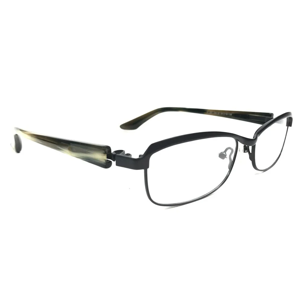 Iyoko-Inyake Eyeglasses Frames IY281 COL.32 Black Rectangular Half Rim 54-16-138